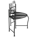 vidaXL fekete acél fa körüli pad 150 cm