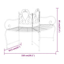 vidaXL fekete acél fa körüli pad 150 cm