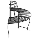 vidaXL fekete acél félkör alakú fa körüli pad Ø159 cm