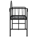 vidaXL kétszemélyes fekete acél kerti pad 128 cm