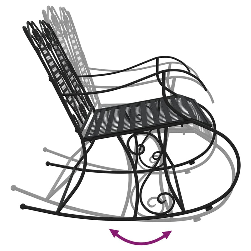 vidaXL kétszemélyes fekete acél hintapad 113 cm