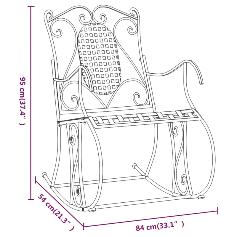 vidaXL fekete acél hintapad 84 cm