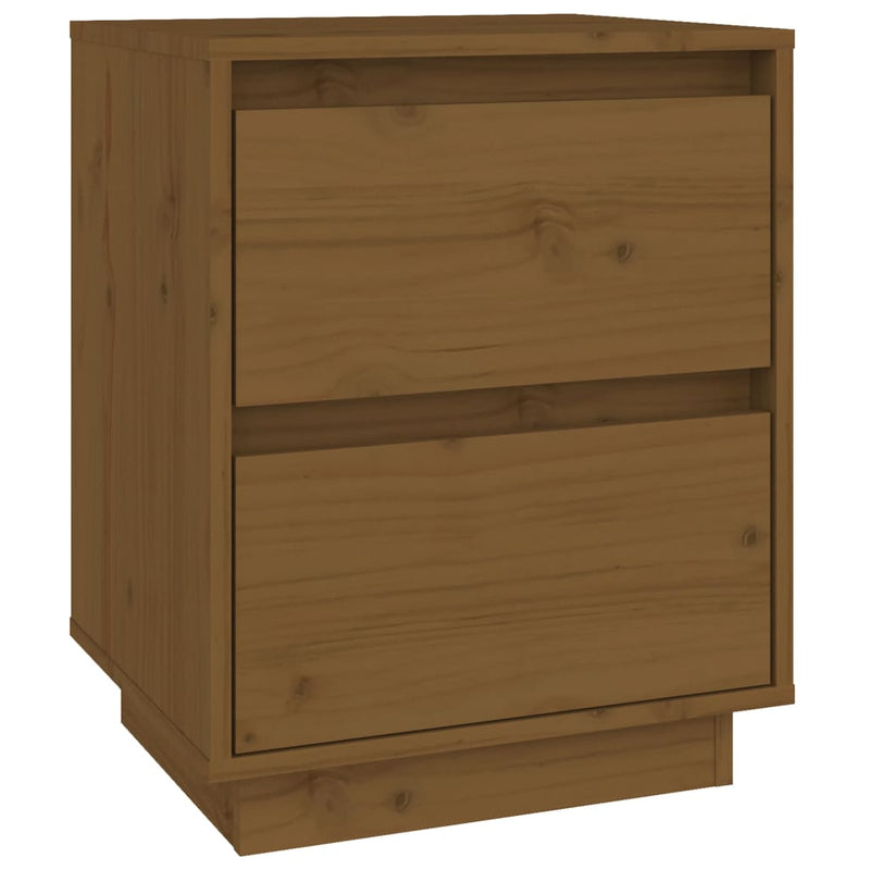 vidaXL 2 db mézbarna tömör fenyőfa éjjeliszekrény 40 x 35 x 50 cm