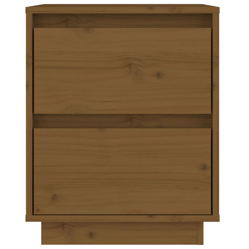 vidaXL 2 db mézbarna tömör fenyőfa éjjeliszekrény 40 x 35 x 50 cm