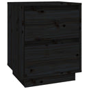 vidaXL 2 db fekete tömör fenyőfa éjjeliszekrény 40 x 35 x 50 cm