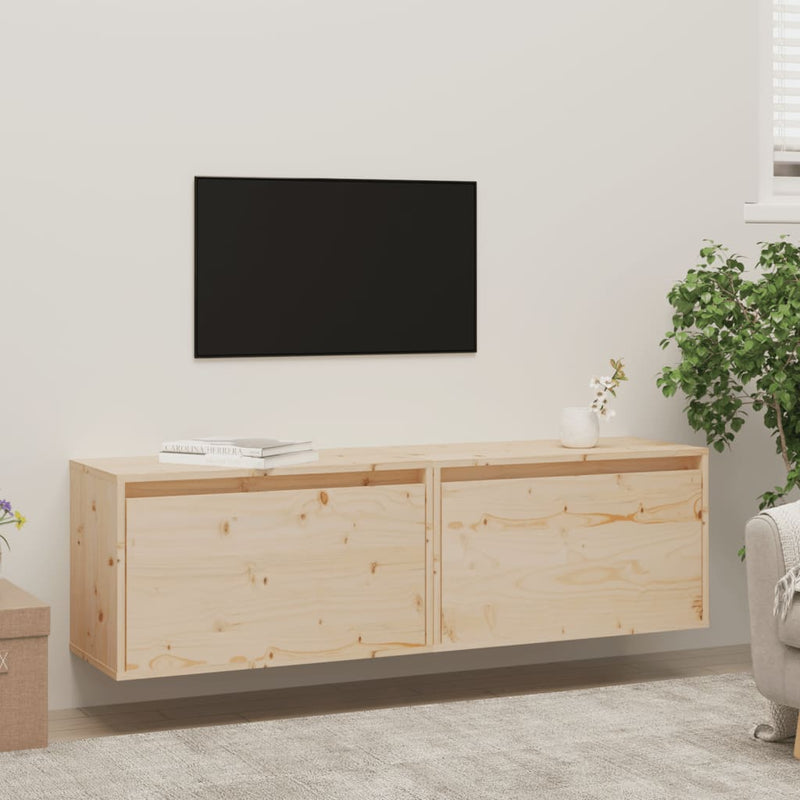 vidaXL 2 darab tömör fenyőfa faliszekrény 60 x 30 x 35 cm