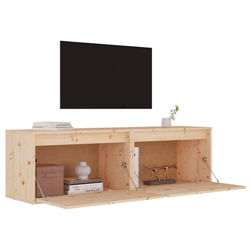 vidaXL 2 darab tömör fenyőfa faliszekrény 60 x 30 x 35 cm