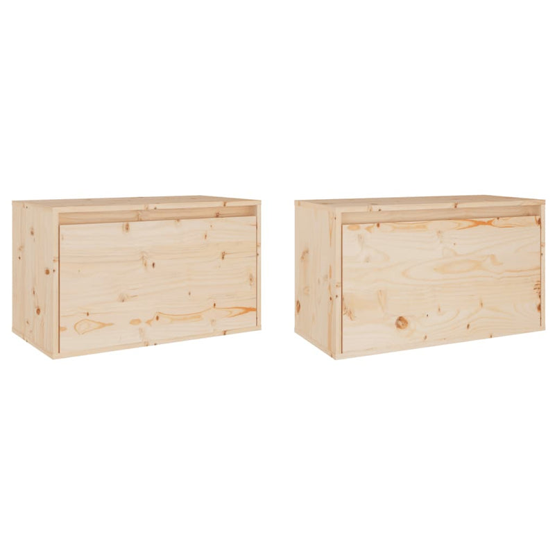 vidaXL 2 darab tömör fenyőfa faliszekrény 60 x 30 x 35 cm