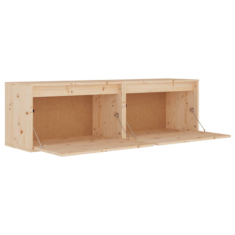 vidaXL 2 darab tömör fenyőfa faliszekrény 60 x 30 x 35 cm