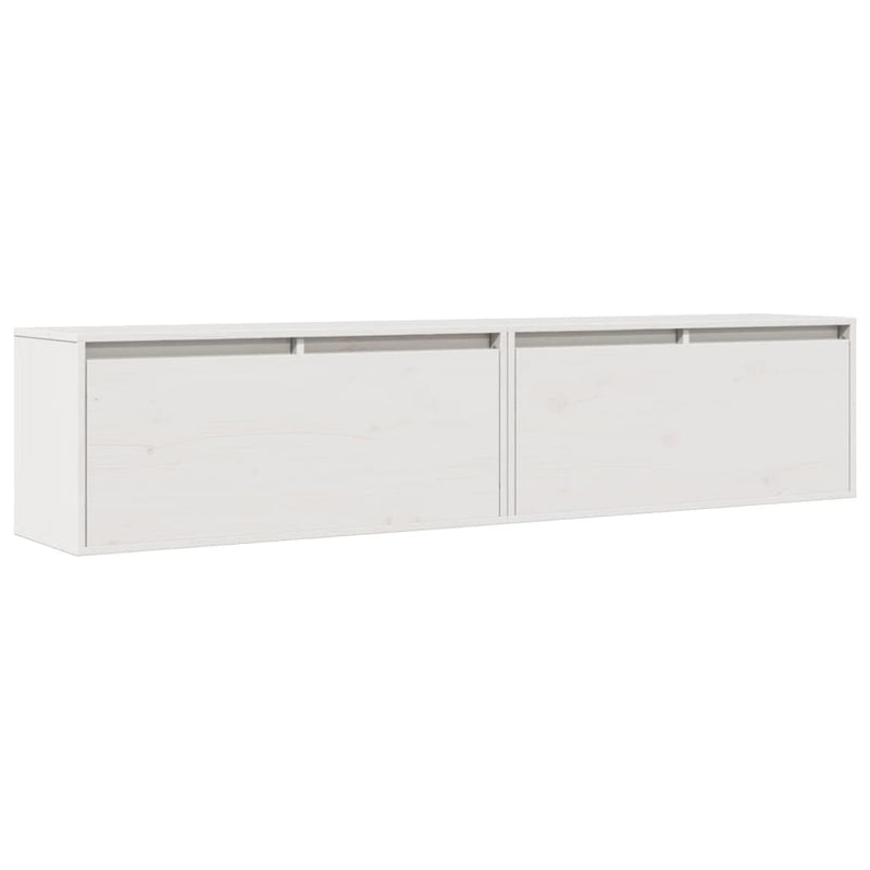 vidaXL 2 db fehér tömör fenyőfa faliszekrény 80 x 30 x 35 cm