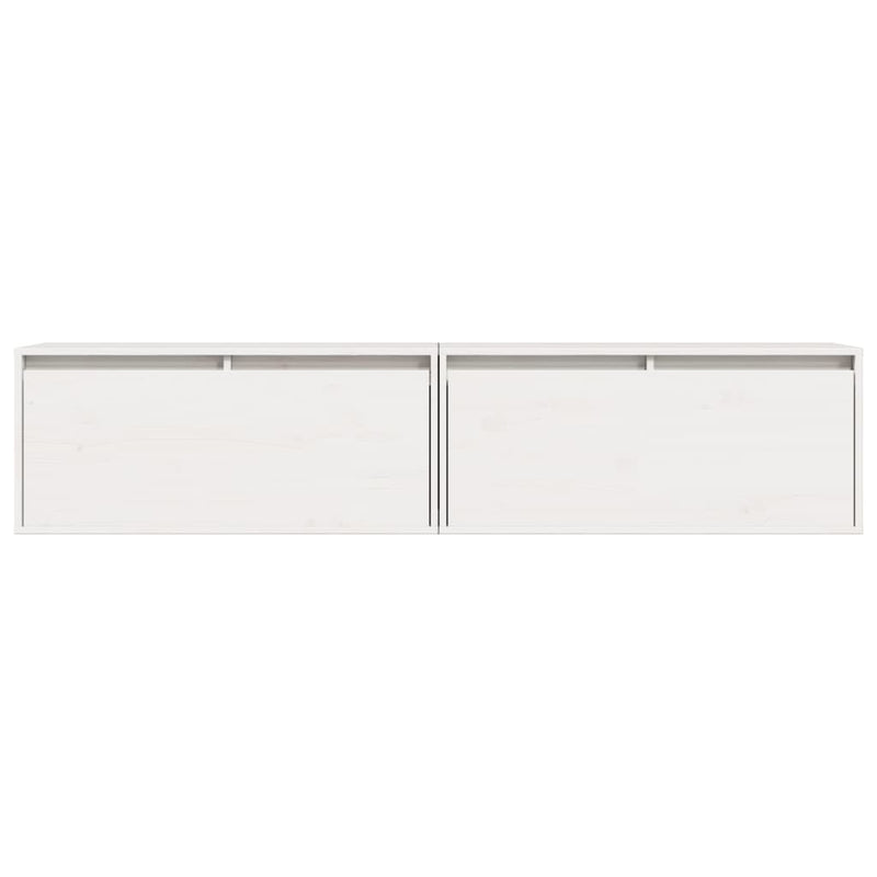 vidaXL 2 db fehér tömör fenyőfa faliszekrény 80 x 30 x 35 cm
