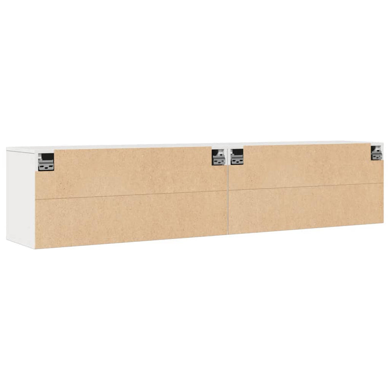 vidaXL 2 db fehér tömör fenyőfa faliszekrény 80 x 30 x 35 cm