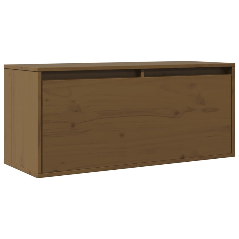 vidaXL mézbarna tömör fenyőfa faliszekrény 80 x 30 x 35 cm