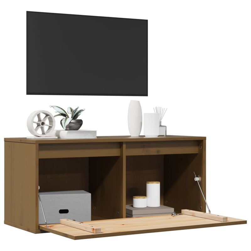 vidaXL mézbarna tömör fenyőfa faliszekrény 80 x 30 x 35 cm