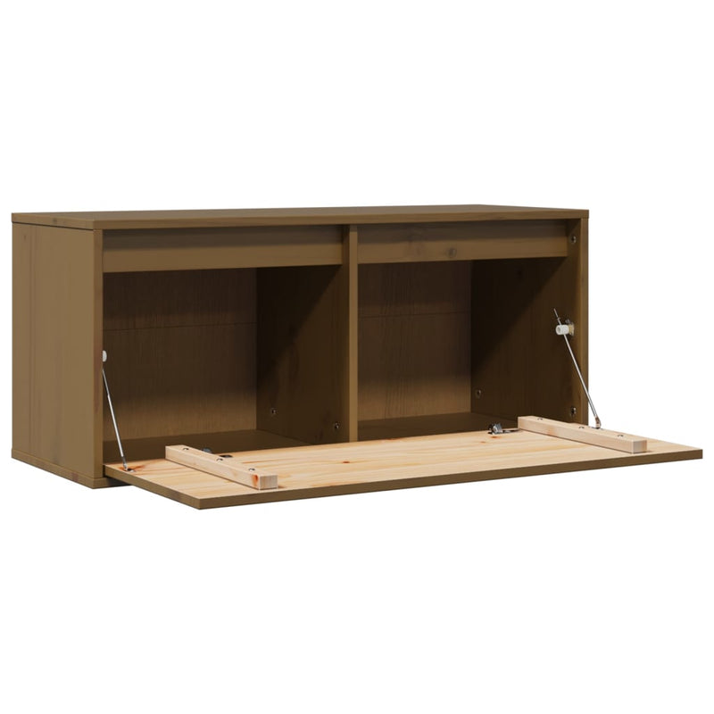 vidaXL mézbarna tömör fenyőfa faliszekrény 80 x 30 x 35 cm
