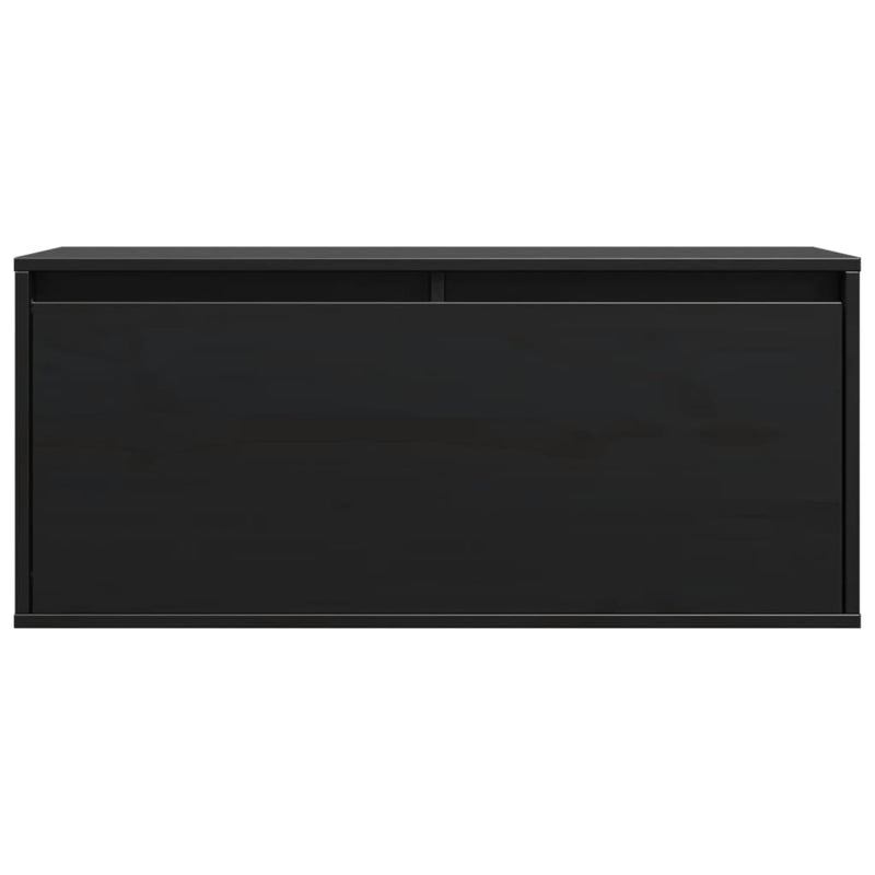 vidaXL fekete tömör fenyőfa faliszekrény 80 x 30 x 35 cm
