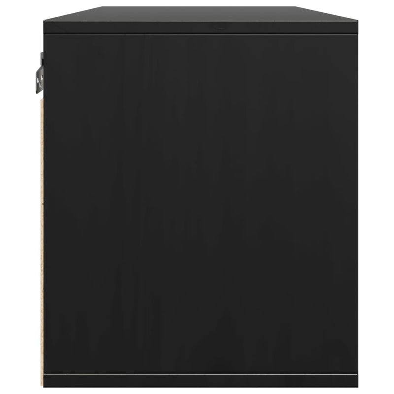vidaXL fekete tömör fenyőfa faliszekrény 80 x 30 x 35 cm