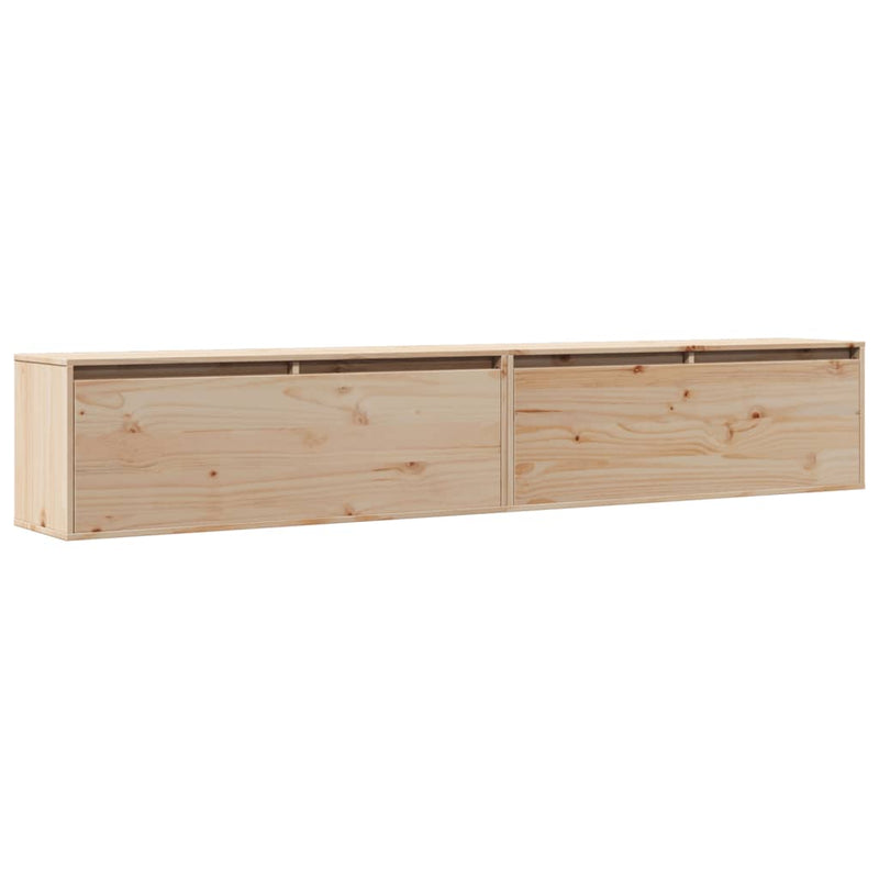 vidaXL 2 darab tömör fenyőfa faliszekrény 100 x 30 x 35 cm