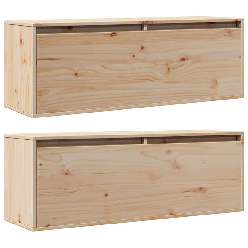 vidaXL 2 darab tömör fenyőfa faliszekrény 100 x 30 x 35 cm