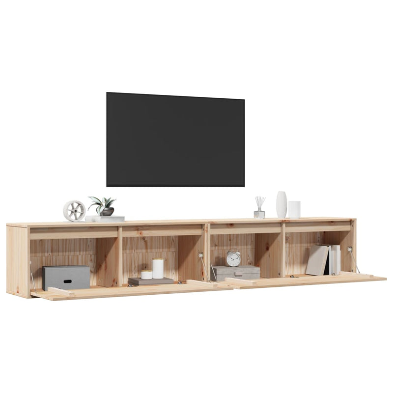 vidaXL 2 darab tömör fenyőfa faliszekrény 100 x 30 x 35 cm