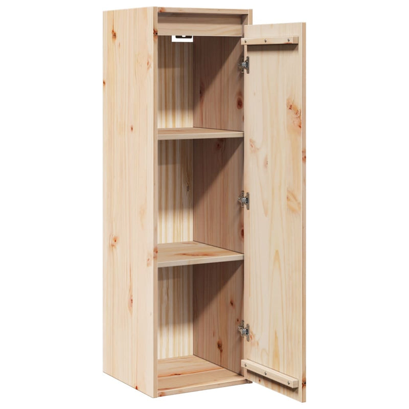 vidaXL fekete tömör fenyőfa faliszekrény 30 x 30 x 100 cm