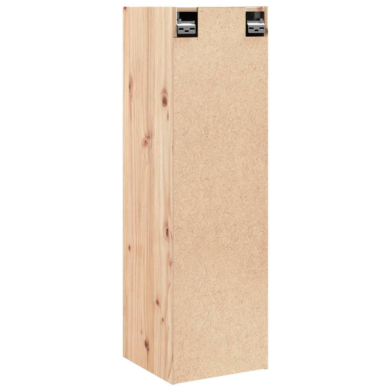 vidaXL fekete tömör fenyőfa faliszekrény 30 x 30 x 100 cm