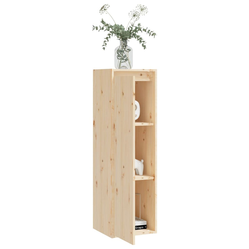 vidaXL fekete tömör fenyőfa faliszekrény 30 x 30 x 100 cm