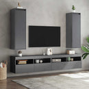 vidaXL 2 db szürke tömör fenyőfa faliszekrény 30 x 30 x 100 cm