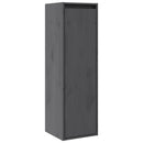 vidaXL 2 db szürke tömör fenyőfa faliszekrény 30 x 30 x 100 cm