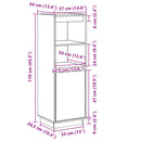 vidaXL szürke tömör fenyőfa magasszekrény 37x34x110 cm