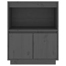 vidaXL szürke tömör fenyőfa tálalószekrény 60 x 34 x 75 cm