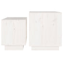 vidaXL 2 db fehér tömör fenyőfa rakásolható dohányzóasztal