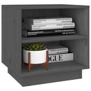 vidaXL 2 db szürke tömör fenyőfa éjjeliszekrény 40 x 34 x 40 cm