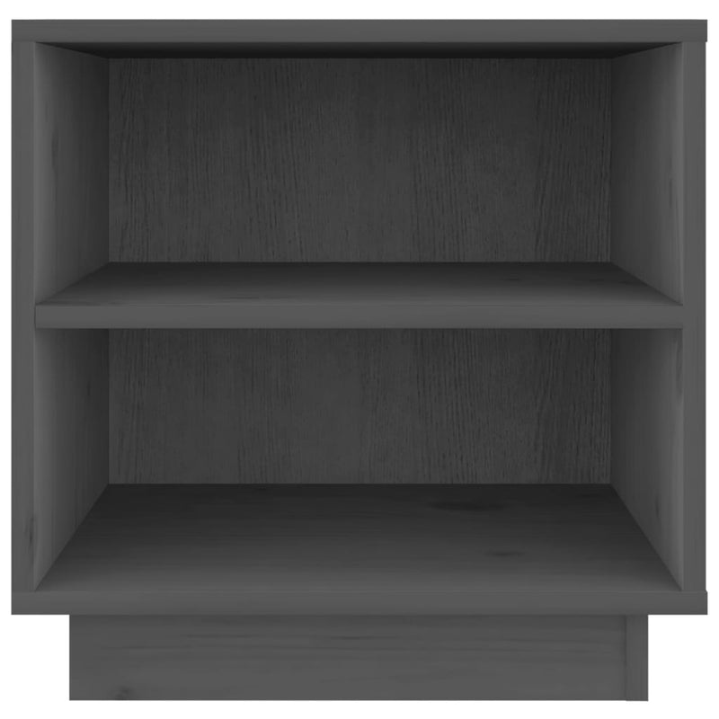 vidaXL 2 db szürke tömör fenyőfa éjjeliszekrény 40 x 34 x 40 cm