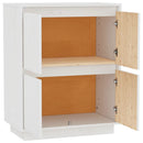 vidaXL fehér tömör fenyőfa tálalószekrény 60 x 34 x 75 cm