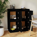 vidaXL 2 db fekete tömör fenyőfa tálalószekrény 31,5 x 34 x 75 cm