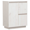 vidaXL fehér tömör fenyőfa tálalószekrény 60 x 34 x 75 cm