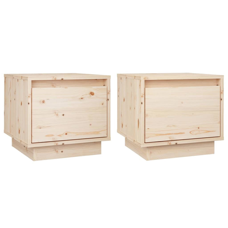 vidaXL 2 db tömör fenyőfa éjjeliszekrény 35 x 34 x 32 cm