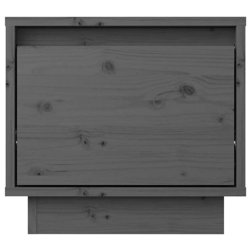 vidaXL 2 db szürke tömör fenyőfa éjjeliszekrény 35 x 34 x 32 cm