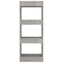 vidaXL betonszürke szerelt fa könyvszekrény/térelválasztó 40x30x103 cm