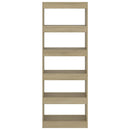 vidaXL sonoma tölgy színű fa könyvszekrény/térelválasztó 60x30x166 cm