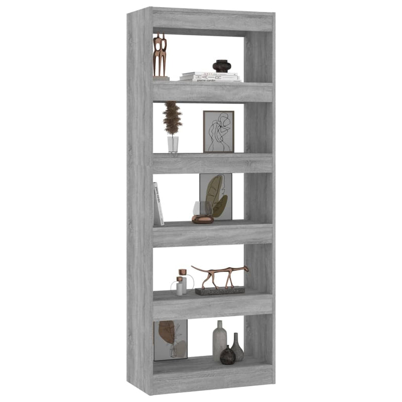 vidaXL betonszürke szerelt fa könyvszekrény/térelválasztó 60x30x166 cm