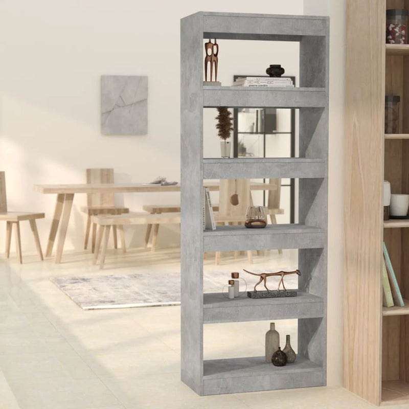 vidaXL betonszürke szerelt fa könyvszekrény/térelválasztó 60x30x166 cm