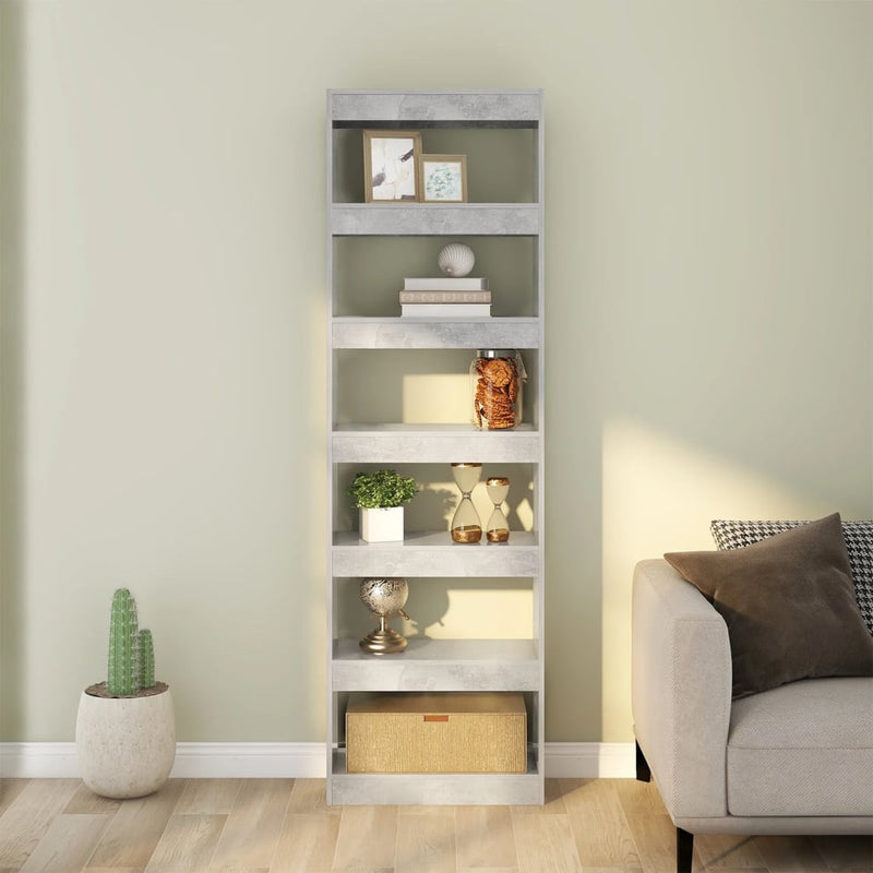 vidaXL betonszürke könyvszekrény/térelválasztó 60 x 30 x 198 cm