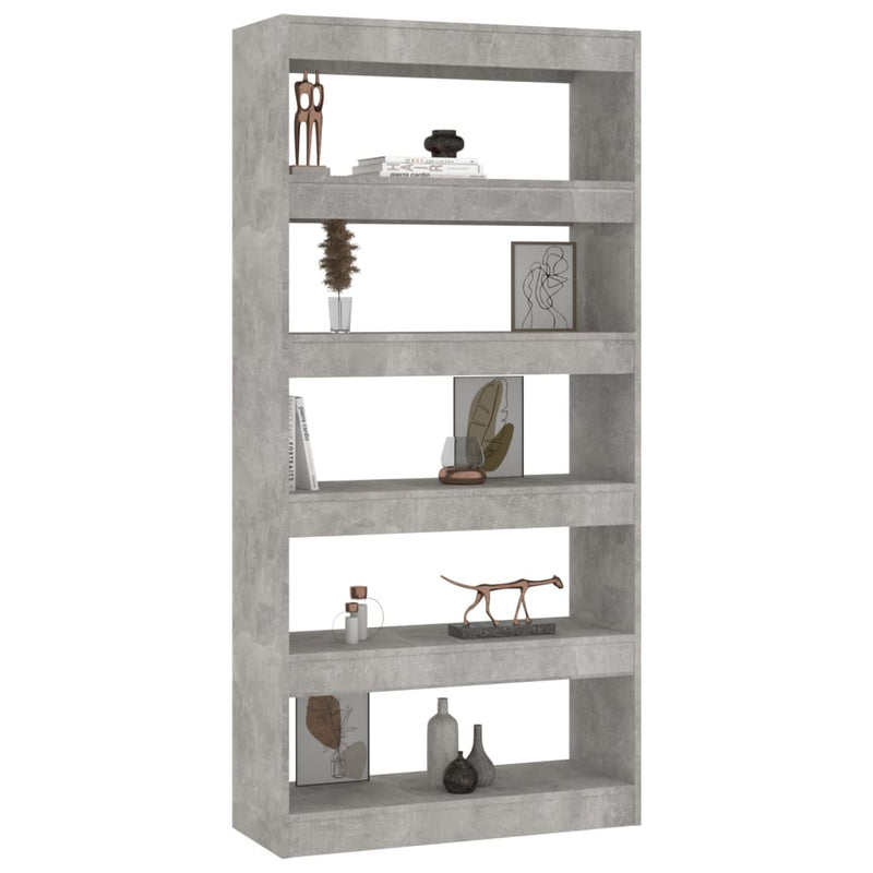 vidaXL betonszürke térelválasztó könyvszekrény 80x30x166 cm