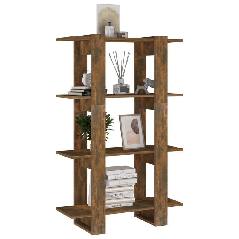 vidaXL füstös tölgy színű térelválasztó könyvszekrény 80x30x123,5 cm