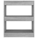 vidaXL szürke sonoma színű térelválasztó könyvszekrény 60 x 30 x 72 cm