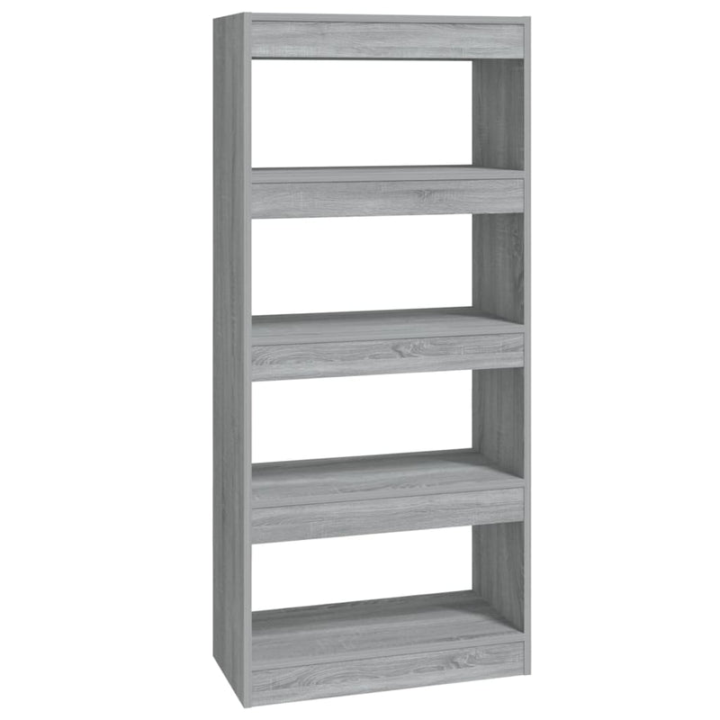 vidaXL szürke sonoma színű fa könyvszekrény/térelválasztó 60x30x135 cm