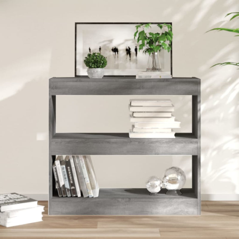 vidaXL szürke sonoma színű térelválasztó könyvszekrény 80x30x72 cm