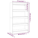 vidaXL füstös tölgy színű fa könyvszekrény/térelválasztó 80x30x135 cm